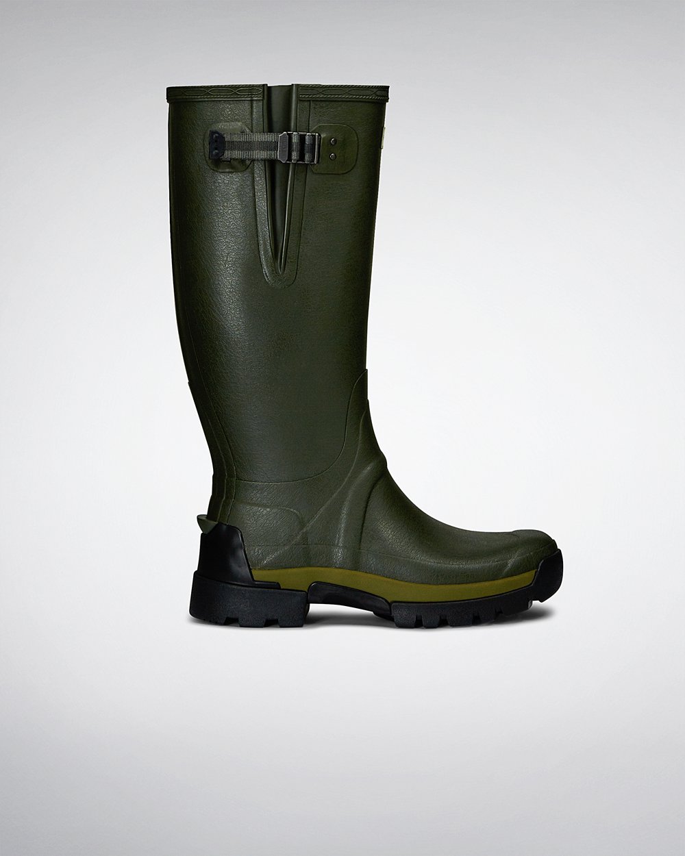 Bottes Hautes de Pluie Hunter Balmoral Bamboo Carbon Homme Vert Foncé Olive JFDZRCW-92